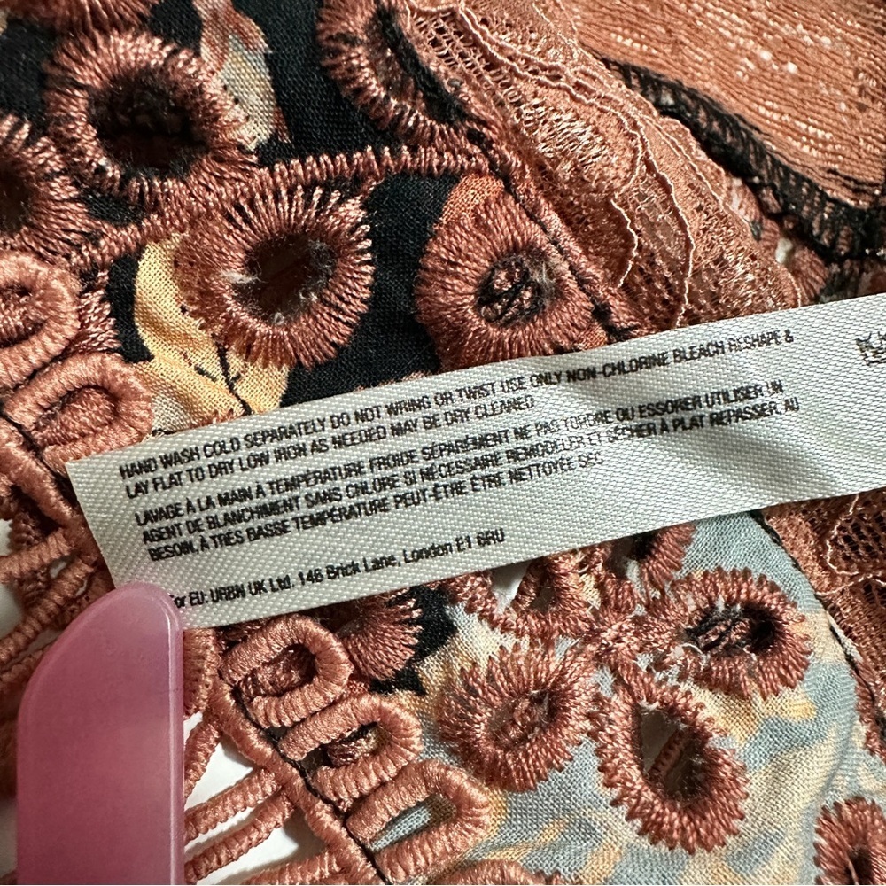 Free People Intimately Emma Soft Bra Women’s Medium Brown Embroidered Lace NWT - Picture 16 of 16